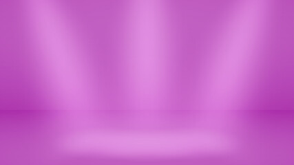 Empty studio background with soft lighting in purple colors