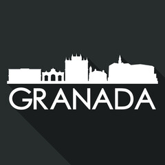 Obraz premium Granada Flat Icon Skyline Silhouette Design City Vector Art Famous Buildings.