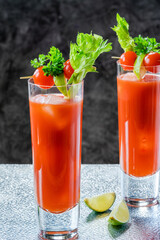 Obraz premium Bloody Mary cocktail with vodka and tomato juice
