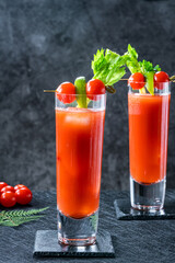 Bloody Mary cocktail with vodka and tomato juice