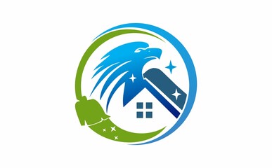 this is the logo for the service cleneng which has the eagle symbol