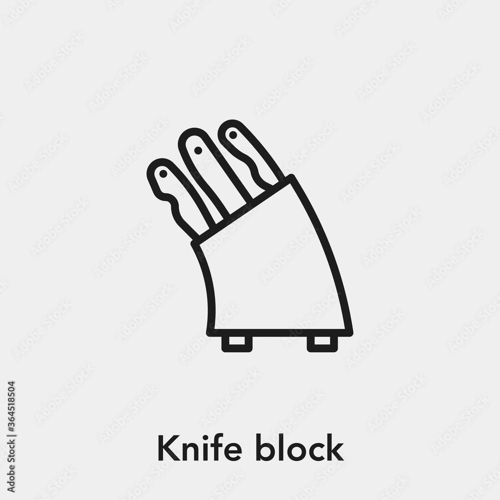 Poster knife block icon vector. linear style sign for mobile concept and web design. knife block symbol ill