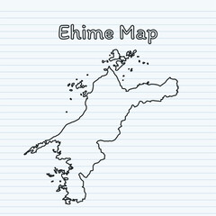 Ehime Prefecture Map of Japan Paper Design