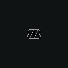 BB or BNB or double B letter logo with winding lines in vector format