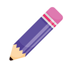 pencil purple color school supply isolated icon