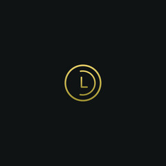 Letter LD or DL  minimal logo in a circle for a luxury brand