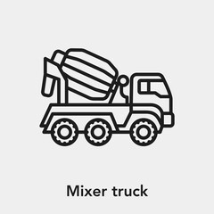concrete mixer truck icon vector sign symbol