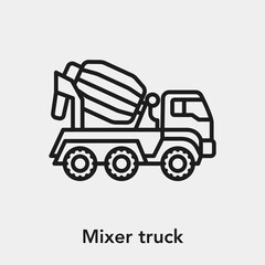 concrete mixer truck icon vector sign symbol