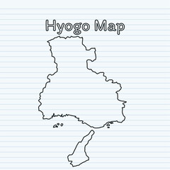Hyogo Prefecture Map of Japan Paper Design