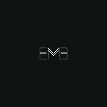 EME letter logo in boho unique minimal style