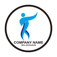 Sport Fitness Man Logo design vector template