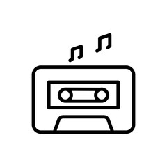 Cassette, music icon. Simple line, outline vector elements of hipster style icons for ui and ux, website or mobile application