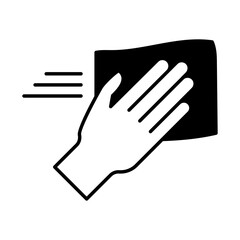 Fototapeta premium hand with rag lineal style icon vector design