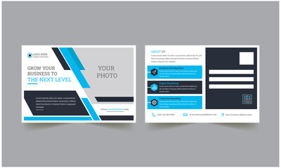 Modern, Creative And Professional Corporate Postcard Layout Design For Your Business And Printing. 