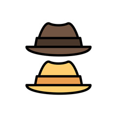 Hat, clothes icon. Simple color with outline vector elements of hipster style icons for ui and ux, website or mobile application