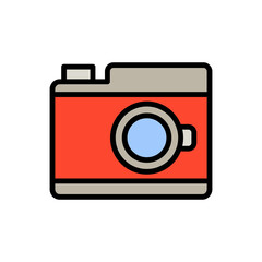 Camera, technology icon. Simple color with outline vector elements of hipster style icons for ui and ux, website or mobile application