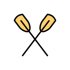Paddle icon. Simple color with outline vector elements of hipster style icons for ui and ux, website or mobile application