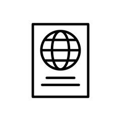 Passport, document icon. Simple line, outline vector elements of vacation icons for ui and ux, website or mobile application