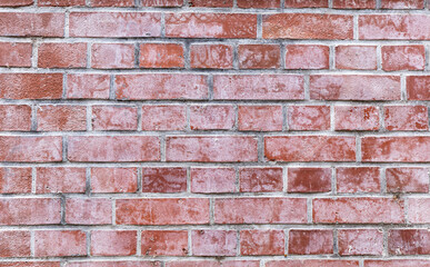 texture of old red brick wall background