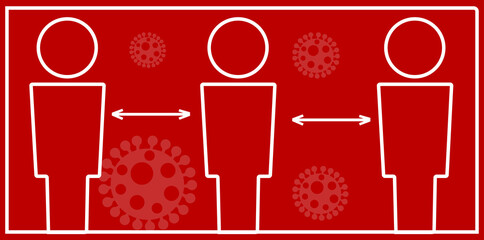 Social distancing. keep distance in public society people to protect from COVID-19 coronavirus outbreak spreading concept