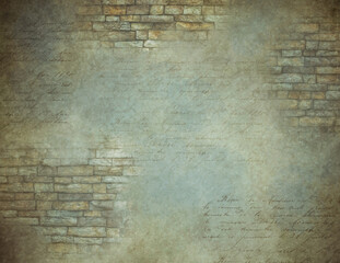 Grunge script wall background