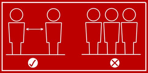 Social distancing. keep distance in public society people to protect from COVID-19 coronavirus outbreak spreading concept