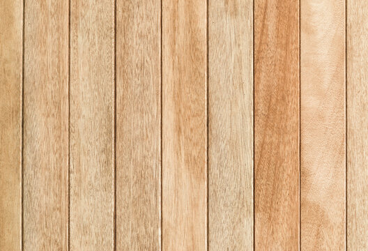 background and texture of decorative teak wood striped on surface wall