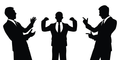 Businessmen teamwork silhouette vector