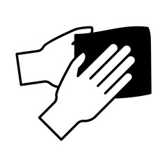 hands with rag lineal style icon vector design