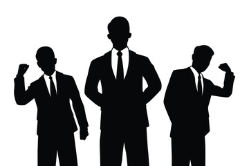 Businessmen teamwork silhouette vector