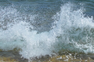 water splash on the beach