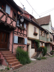 Fototapeta na wymiar One of the most beautiful villages in France, Eguisheim is a beautiful and lovely cityscape, and you have come to the world of fairy tales.