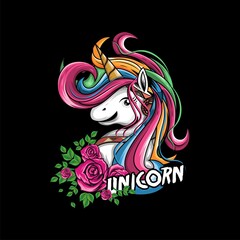 Unicorn design vector and illustration for tshirt design and other