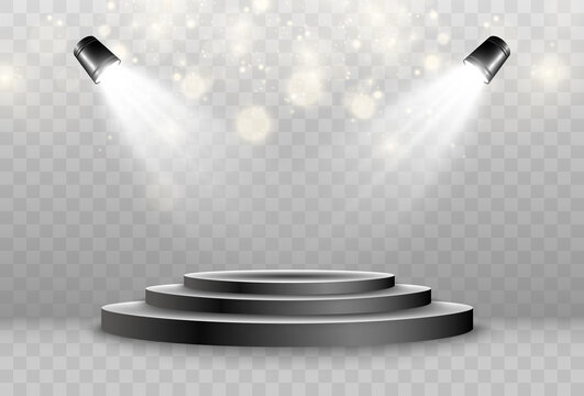 Round podium or platform on a transparent background.
