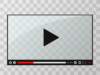 Vector illustration of a video media player. Interface for web and mobile applications.