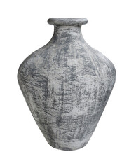 gray ceramic vase isolated on white background. Details of modern style design interior - 364529738