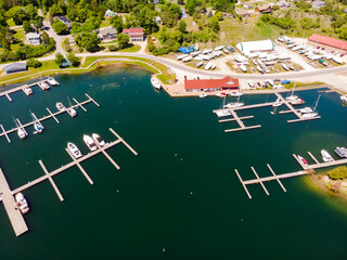 Aerial view of Gore Bay in Manitoulin Island, Ontario