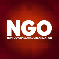 NGO - Non-Governmental Organization acronym, business concept background