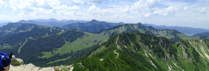 wide angle panorama of the mountains