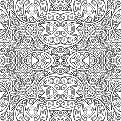 Vector ethnic line art hand drawn background