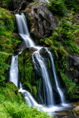 Fototapeta na wymiar view of the waterfalls in Triberg in the Black Forest region of Germany in summer