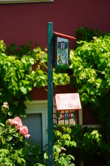 Vogelhaus Rosen Garten Natur Sommer Frühling