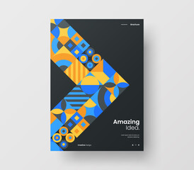 Amazing business presentation vector A4 vertical orientation front page mock up. Modern corporate report cover abstract geometric illustration design layout. Company identity brochure template.
