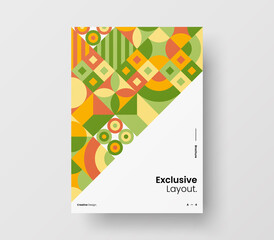 Amazing business presentation vector A4 vertical orientation front page mock up. Modern corporate report cover abstract geometric illustration design layout. Company identity brochure template.
