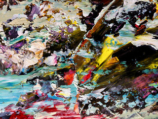 Colorful abstract background wallpaper. Modern motif visual art.  Mixtures of oil paint. Trendy...