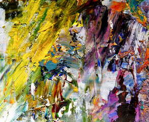Colorful abstract background wallpaper. Modern motif visual art.  Mixtures of oil paint. Trendy...