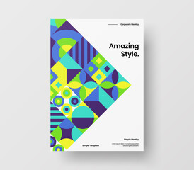 Amazing business presentation vector A4 vertical orientation front page mock up. Modern corporate report cover abstract geometric illustration design layout. Company identity brochure template.
