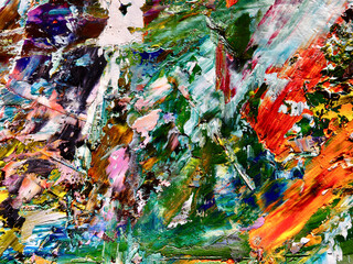 Colorful abstract background wallpaper. Modern motif visual art.  Mixtures of oil paint. Trendy...