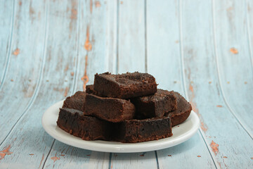 Brownie Chocolate Flat Lay Delicious Homemade Sweet Food