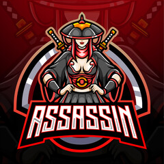 Fototapeta na wymiar Assassin ninja esport logo mascot design
